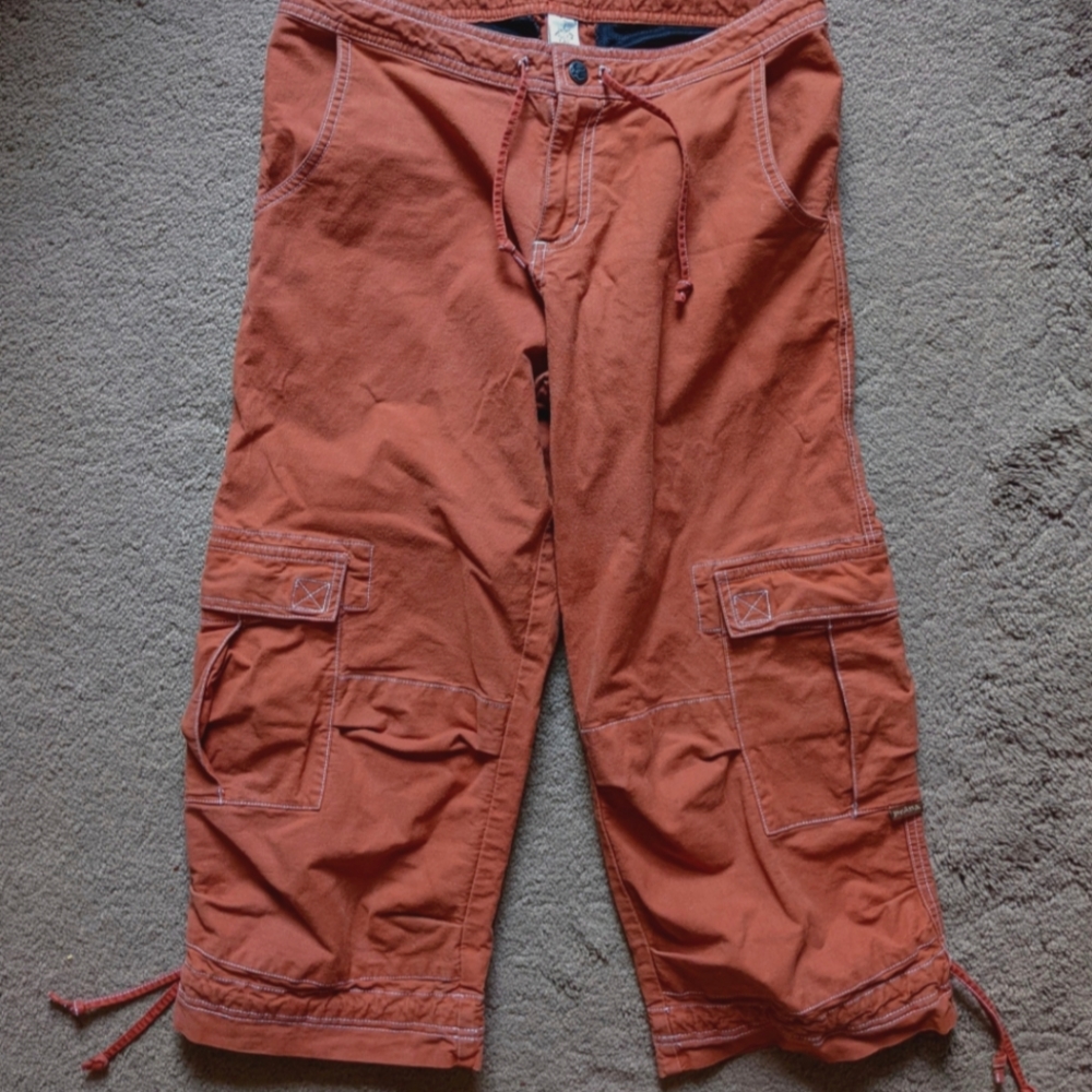 Vintage Prana Orange Cargo Capris | Women's M